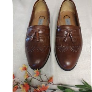Stacey Adams Brown Leather Loafer Shoes with Tassels Size 9M